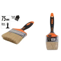 PENNELLO PIATTO 3" 75 MM SETOLE MORBIDE PITTURA VERNICE MANICO ANTISCIVOLO 90279