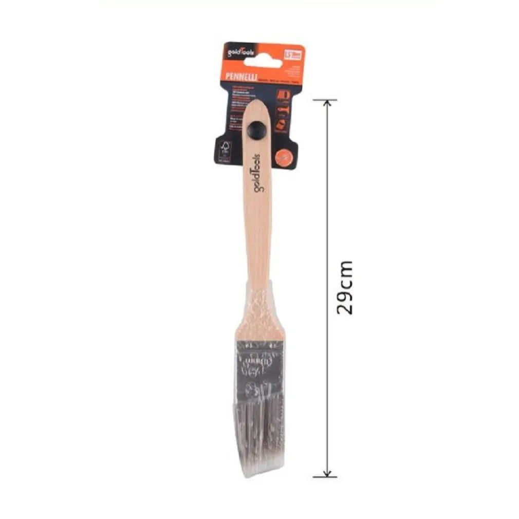 PENNELLO PIATTO 29 CM OBLIQUO CON MANICO IN LEGNO SETOLE LUNGHE DA PITTURA 90211