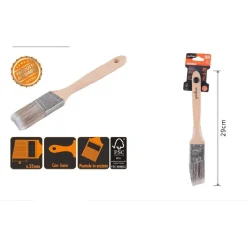 PENNELLO PIATTO 29 CM OBLIQUO CON MANICO IN LEGNO SETOLE LUNGHE DA PITTURA 90211