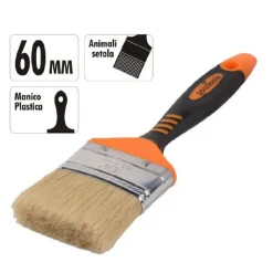 PENNELLO PIATTO 2.5" 60MM SETOLE MORBIDE PITTURA VERNICE MANICO ANTISCIVOLO 90278