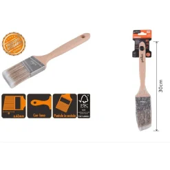 PENNELLO PIATTO 30CM OBLIQUO CON MANICO IN LEGNO SETOLE LUNGHE DA PITTURA 90212