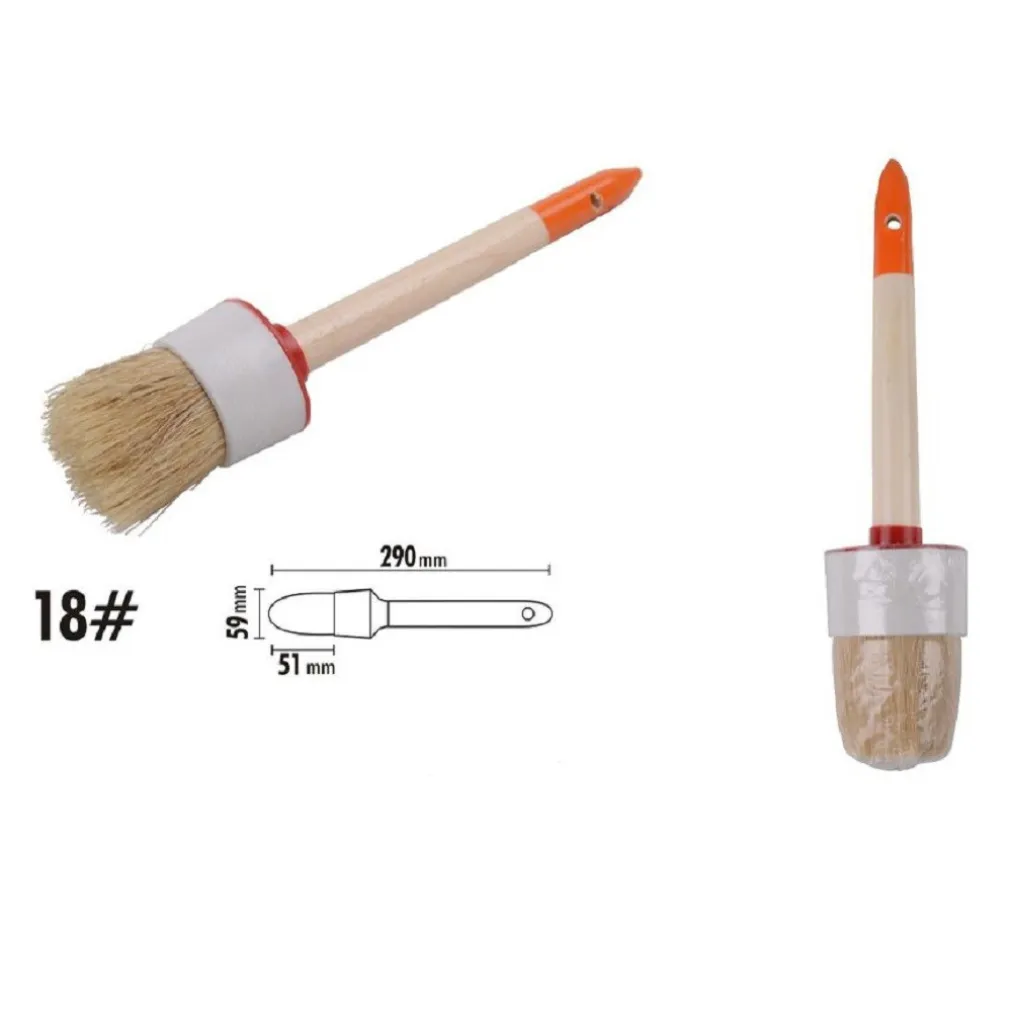 PENNELLO PITTURA MANIGLIA IN LEGNO SETOLE NATURALI A TESTA TONDA 51MM 18" 90297