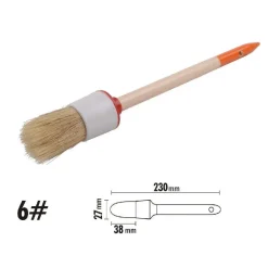 PENNELLO PITTURA MANIGLIA IN LEGNO SETOLE NATURALI A TESTA TONDA 38 MM 6" 90291
