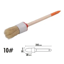 PENNELLO PITTURA MANIGLIA IN LEGNO SETOLE NATURALI A TESTA TONDA 38 MM 10" 90293