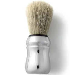 PENNELLO SPAZZOLA PROFESSONALE BARBA SETOLE DI CINGHIALE 55 MM SILVER