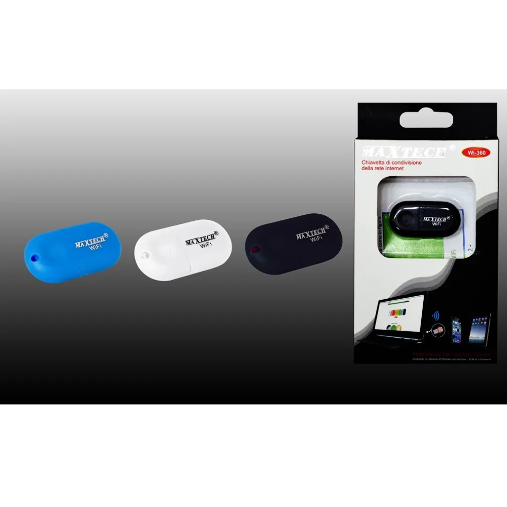 PENNETTA PENNA ROUTER CONDIVISIONE RETE INTERNET WIFI WIRELESS USB 2.0 MAXTECH WI-360