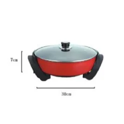 PENTOLA ELETTRICA PADELLA CASSERUOLA TONDA ANTIADERENTE 30CM 1500W CUCINA TX-9809