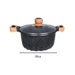 PENTOLA TEGAME PER ZUPPA RIVESTITO GRANITO CON COPERCHIO 20CM ANTIADERENTE T-9481