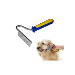 Pettine a rastrello per pelo e sottopelo animali a 30 denti punte coniche