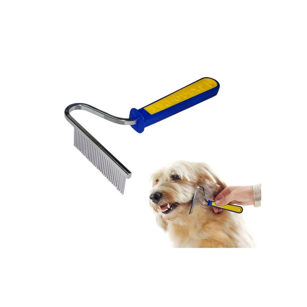 Pettine a rastrello per pelo e sottopelo animali a 30 denti punte coniche