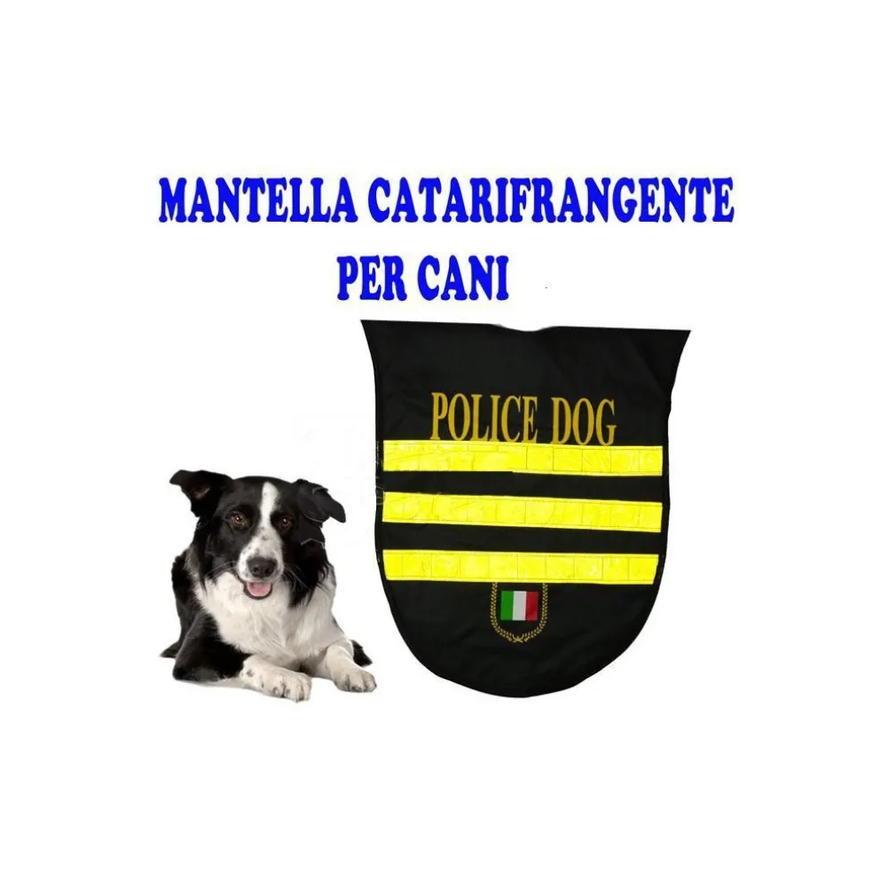 PETTORINA IMPERMEABILE VESTITO CATARIFRANGENTE CANE POLIZIA POLICE DOG MANTELLA