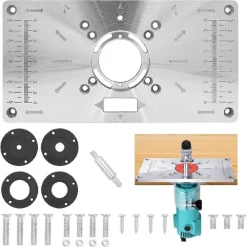 PIANO DI FRESATURA ROUTER PIASTRA PER FRESATRICE VERTICALE CON 4 ANELLI VITI