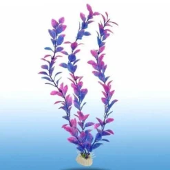 PIANTA 32 CM PIANTINA ARTIFICIALE PER ACQUARIO PIANTE FINTE PLASTICA COLOR VIOLA