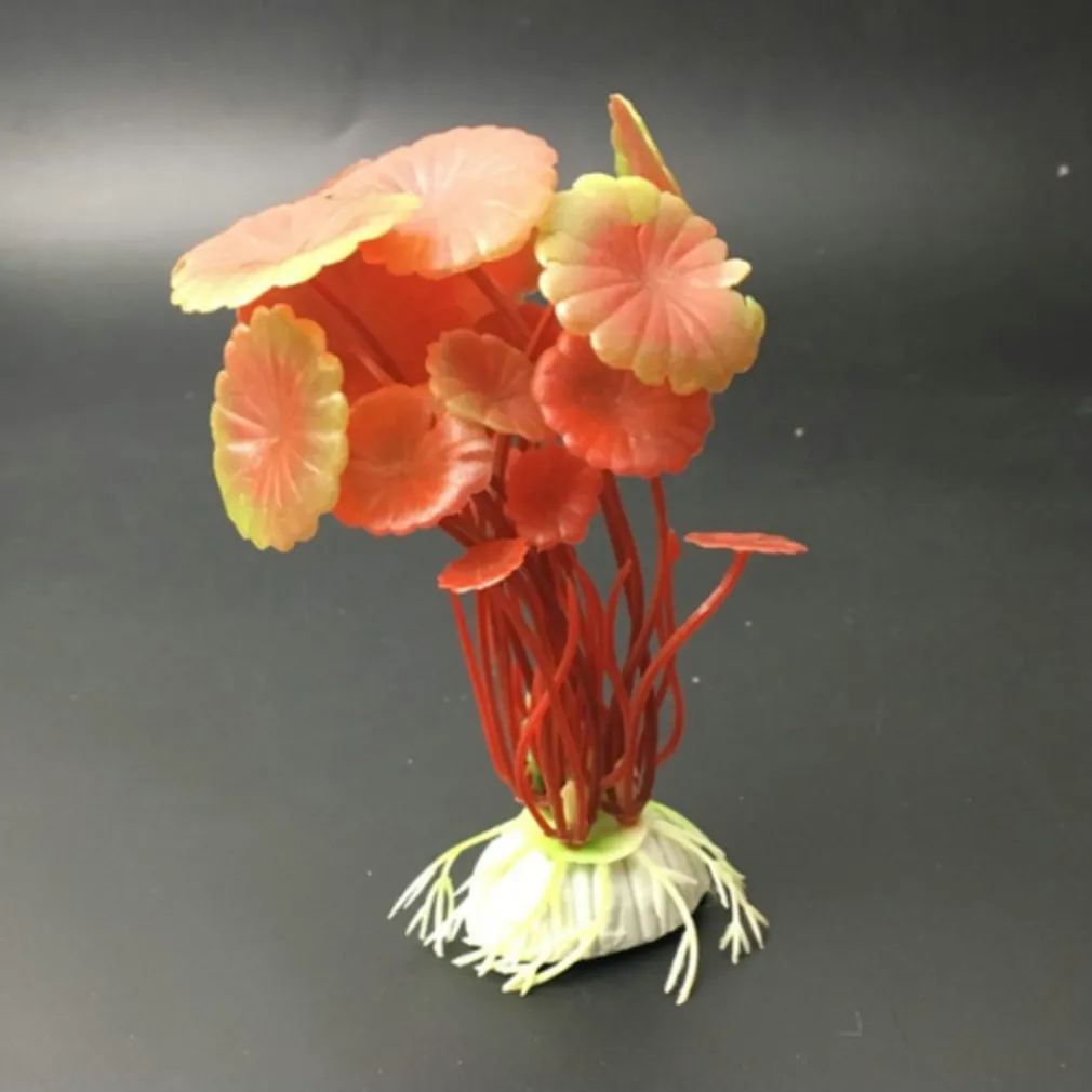 PIANTA 10 CM PIANTINA ARTIFICIALE PER ACQUARIO PIANTE FINTE PLASTICA COLOR ROSSO