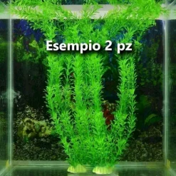 PIANTA 30 CM PIANTINA ARTIFICIALE PER ACQUARIO PIANTE FINTE PLASTICA COLOR VERDE