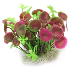 PIANTA PIANTINA ARTIFICIALE PER ACQUARIO PIANTE FINTE PLASTICA FOGLIE LOTO BELLO