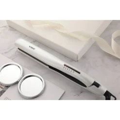 PIASTRA CAPELLI LISCI 50W PROFESSIONALE RIVESTITA IN CERAMICA DISPLAY LCD V-552