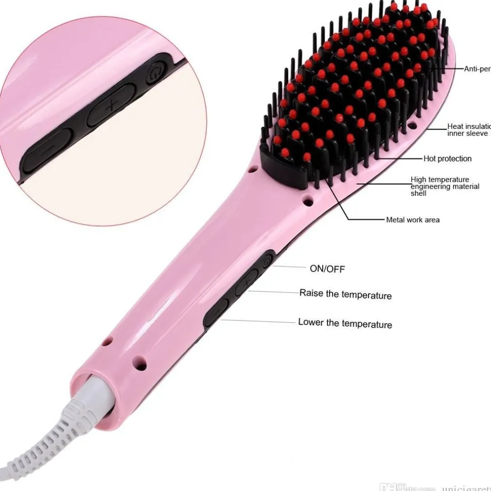 PIASTRA ELETTRICA IONICA LCD SNODA LISCIA CAPELLI SPAZZOLA TEMPERATURA HQT-906