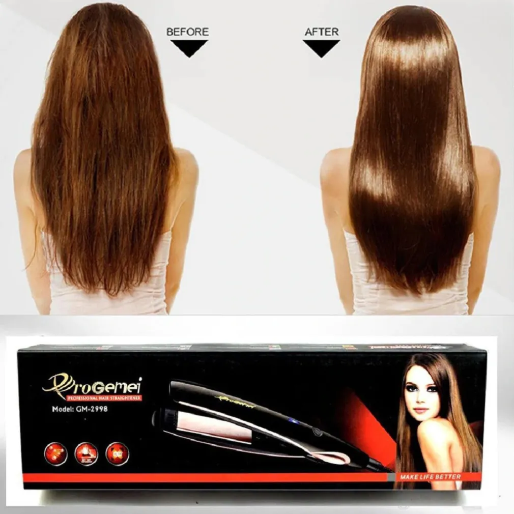 PIASTRA PER CAPELLI LISCI PROFESSIONALE RIVESTIMENTO CERAMICA TORMALINA GM-2998