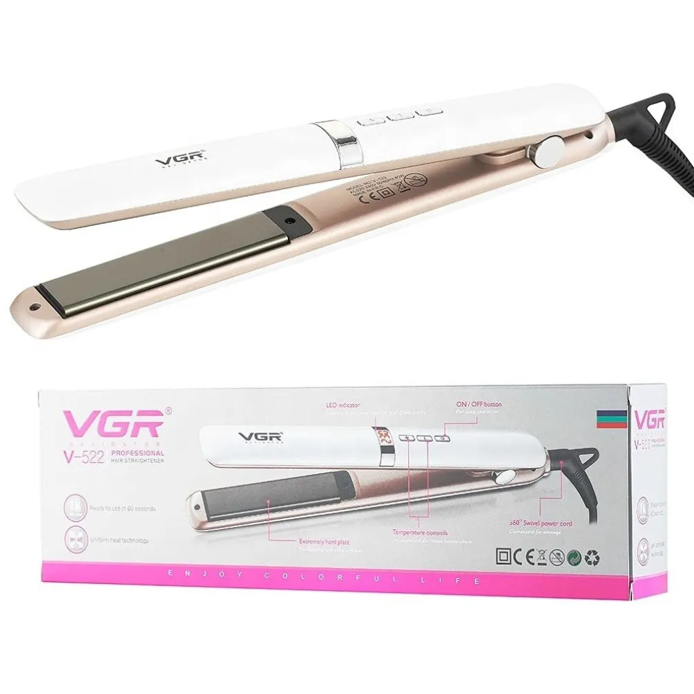 PIASTRA PER CAPELLI PROFESSIONALE SOTTILE DA 23 MM IN CERAMICA DISPLAY LED V-522