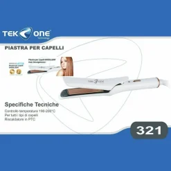 PIASTRA PER CAPELLI TEKONE 321 ERGONOMICA ACCONCIATURA LISCI MOSSI HAIR STYLE