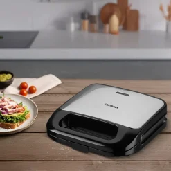 PIASTRA TOSTIERA ELETTRICA 3IN1 CON 3 PIASTRE ANTIADERENTE INTERCAMBIABILI 750W SALVASPAZIO