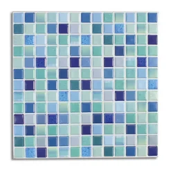 PIASTRELLA 3D MOSAICO MATTONELLA PARETE RITAGLIABILI MURALI ADESIVI 30X30CM CELESTE
