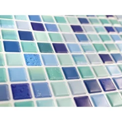 PIASTRELLA 3D MOSAICO MATTONELLA PARETE RITAGLIABILI MURALI ADESIVI 30X30CM CELESTE