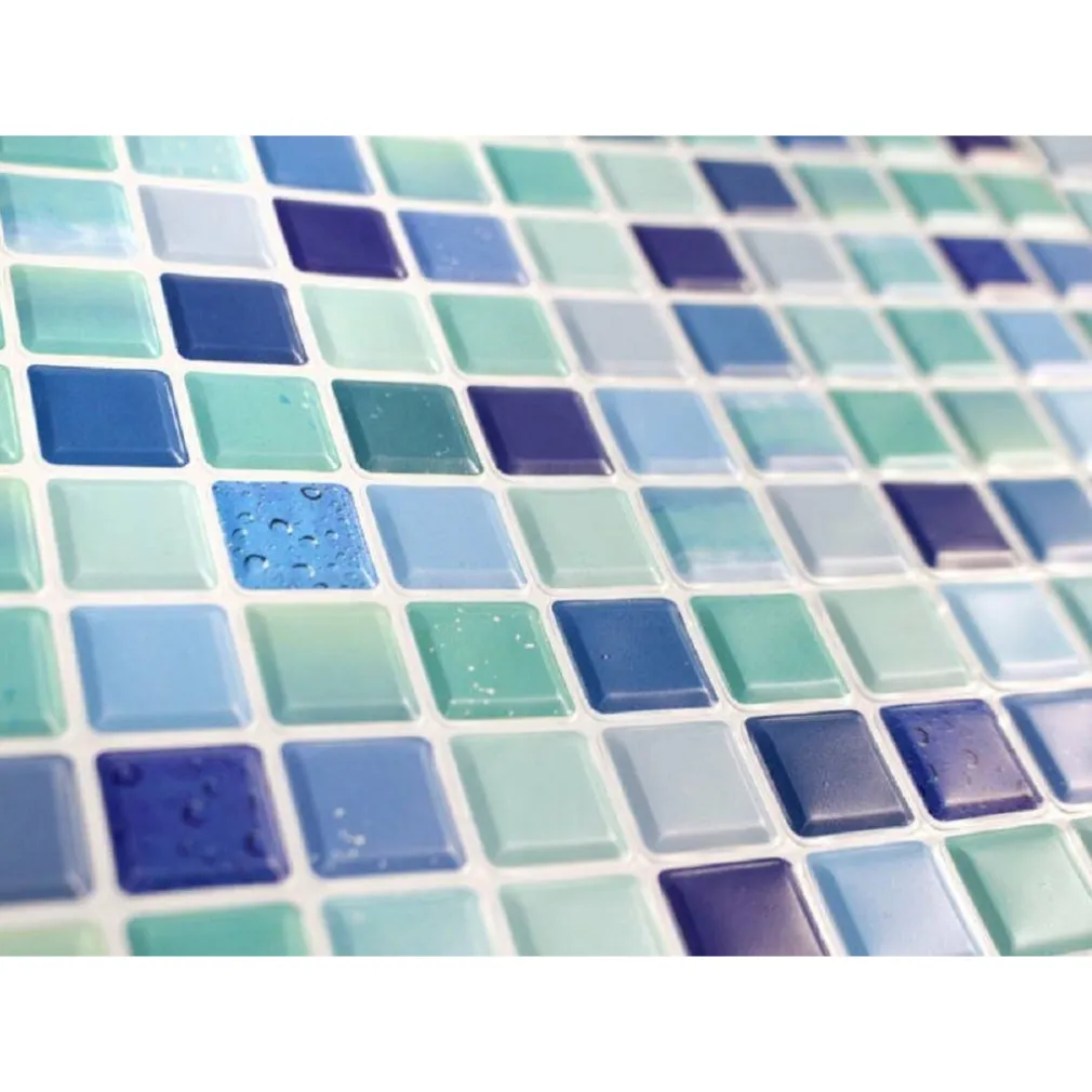 PIASTRELLA 3D MOSAICO MATTONELLA PARETE RITAGLIABILI MURALI ADESIVI 30X30CM CELESTE