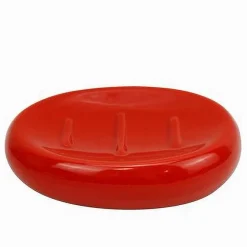 PIATTINO PER SAPONE CERAMICA ROSSO PORTASAPONETTA MODERNO ACCESSORIO BAGNO 79262