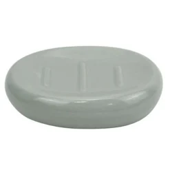 PIATTINO PER SAPONE CERAMICA GRIGIO PORTASAPONETTA MODERNO ACCESSORI BAGNO 79254