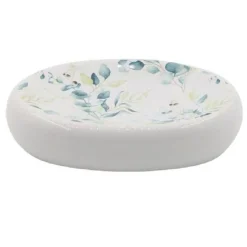 PIATTINO PER SAPONE DECORATO FIORI FOGLIE PORTA SAPONETTA ACCESSORIO BAGNO 87051