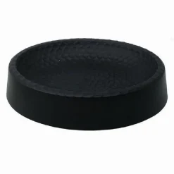 PIATTINO PER SAPONE DECORATO NERO PORTASAPONETTA MODERNO ACCESSORI BAGNO 79184