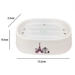 PIATTINO PER SAPONE PORTA SAPONETTA DECORATO SCRITTA PARIS ACCESSORI BAGNO 87042