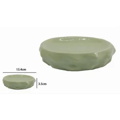 PIATTINO PER SAPONE PORTA SAPONETTA VERDE EFFETTO CACTUS ACCESSORIO BAGNO 79935