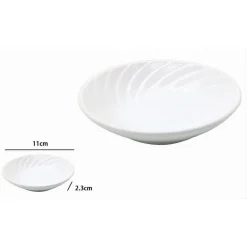 PIATTINO PORTA SAPONE SAPONETTA CERAMICA RIGATA SPIRALE BIANCO TONDO BAGNO 79959