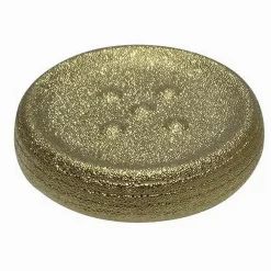 PIATTINO PORTA SAPONE SAPONETTA DORATO RIGATO ACCESSORIO ARREDO PER BAGNO 59936