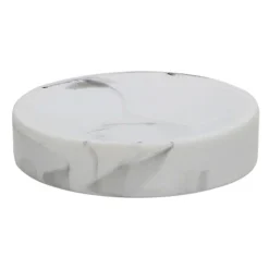 PIATTINO PORTA SAPONE SAPONETTA BAGNO ACCESSORIO ARREDO EFFETTO MARMO BIANCO 87831
