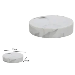PIATTINO PORTA SAPONE SAPONETTA BAGNO ACCESSORIO ARREDO EFFETTO MARMO BIANCO 87831