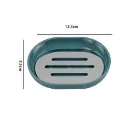 PIATTINO PORTA SAPONE SAPONETTA VERDE PETROLIO SILVER BAGNO 12.5 X 9.5 CM 69476