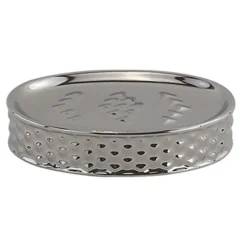 PIATTINO PORTA SAPONE SAPONETTA ACCESSORIO BAGNO SILVER CON EFFETTO CUORICINI 87819