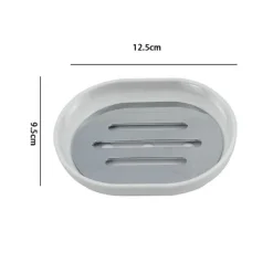 PIATTINO PORTA SAPONE SAPONETTA BIANCO SILVER ACCESSORI BAGNO 12.5X9.5 CM 69464