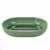 PIATTINO PORTA SAPONE SAPONETTA VERDE SILVER ACCESSORI BAGNO 12.5X9.5X2.5CM 79877