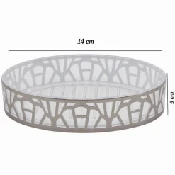 PIATTINO PORTA SAPONE SAPONETTA ACCESSORIO BAGNO ARGENTO STILE CONTEMPORANEO 59102