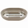 PIATTINO PORTA SAPONE SAPONETTA TORTORA SILVER ACCESSORI BAGNO 12.5X9.5 CM 69468