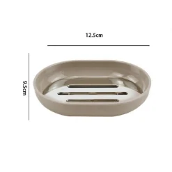 PIATTINO PORTA SAPONE SAPONETTA TORTORA SILVER ACCESSORI BAGNO 12.5X9.5 CM 69468