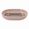 PIATTINO PORTA SAPONE SAPONETTA ROSA SILVER ACCESSORI BAGNO 12.5 X 9.5 CM 79871