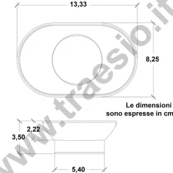 PIATTINO RICAMBIO PORTA SAPONE OVALE IN VETRO SATINATO 13CM BAGNO ACCESSORI