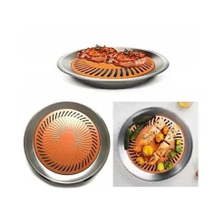 PIATTO COTTURA GRILL TITANIO CERAMICA PIANO ANTIADERENTE SENZA FUMO BARBECUE