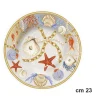 PIATTO FONDO DA PORTATA CON CONCHIGLIE CORALLI STILE MARINO CENTROTAVOLA DIAM 23